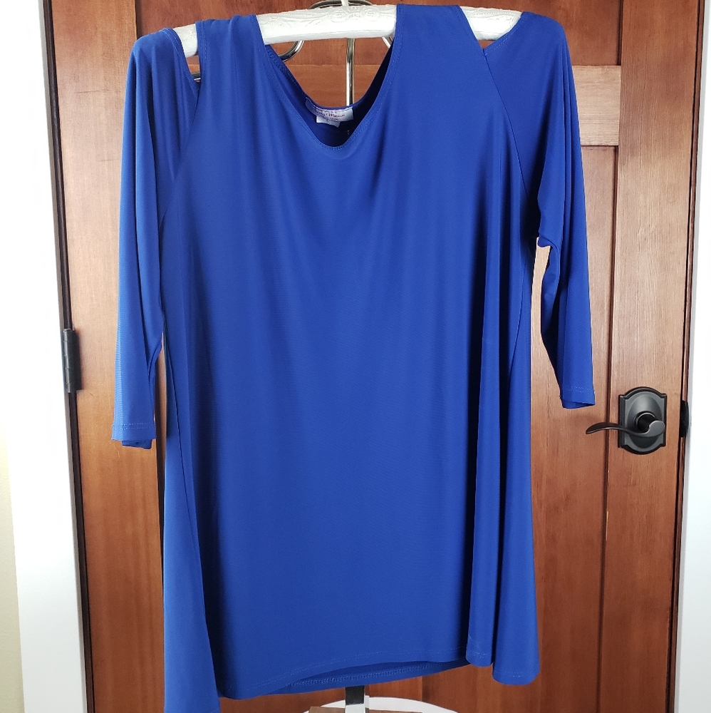 Cold Shoulder Royal Blue Easy Tunic